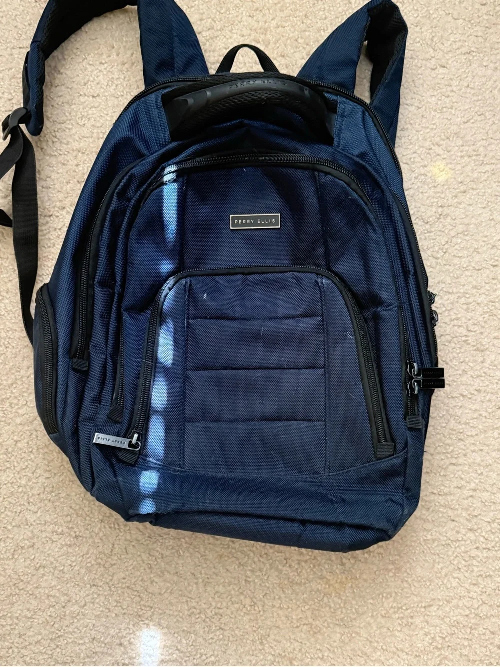 Perry Ellis Deep Navy Laptop Backpack for Men